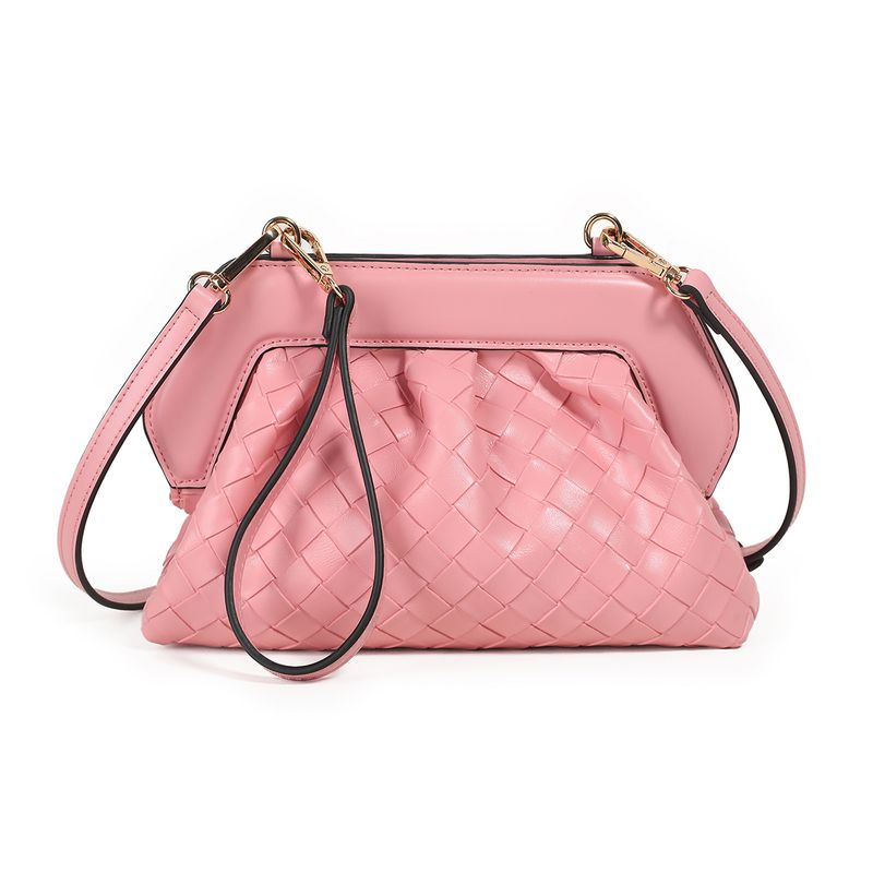 Indi flettet clutch - rosa - elegant og tidløs veske