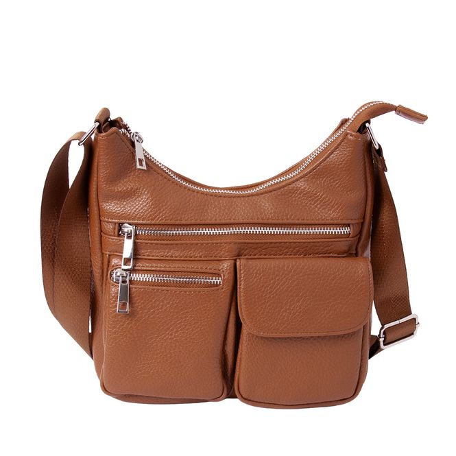 Hovedbilde GRETE skulderveske i cognac imitert skinn med ...