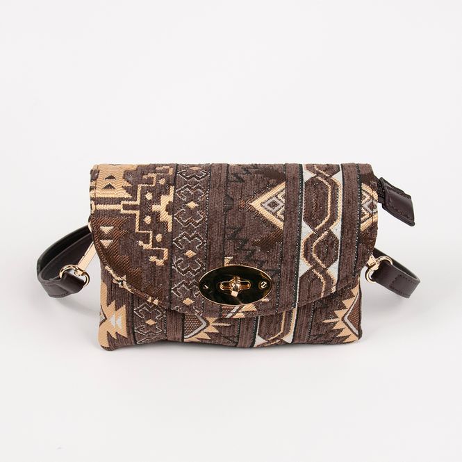 Hovedbilde DANIELLE clutch med inka-mønster - brun